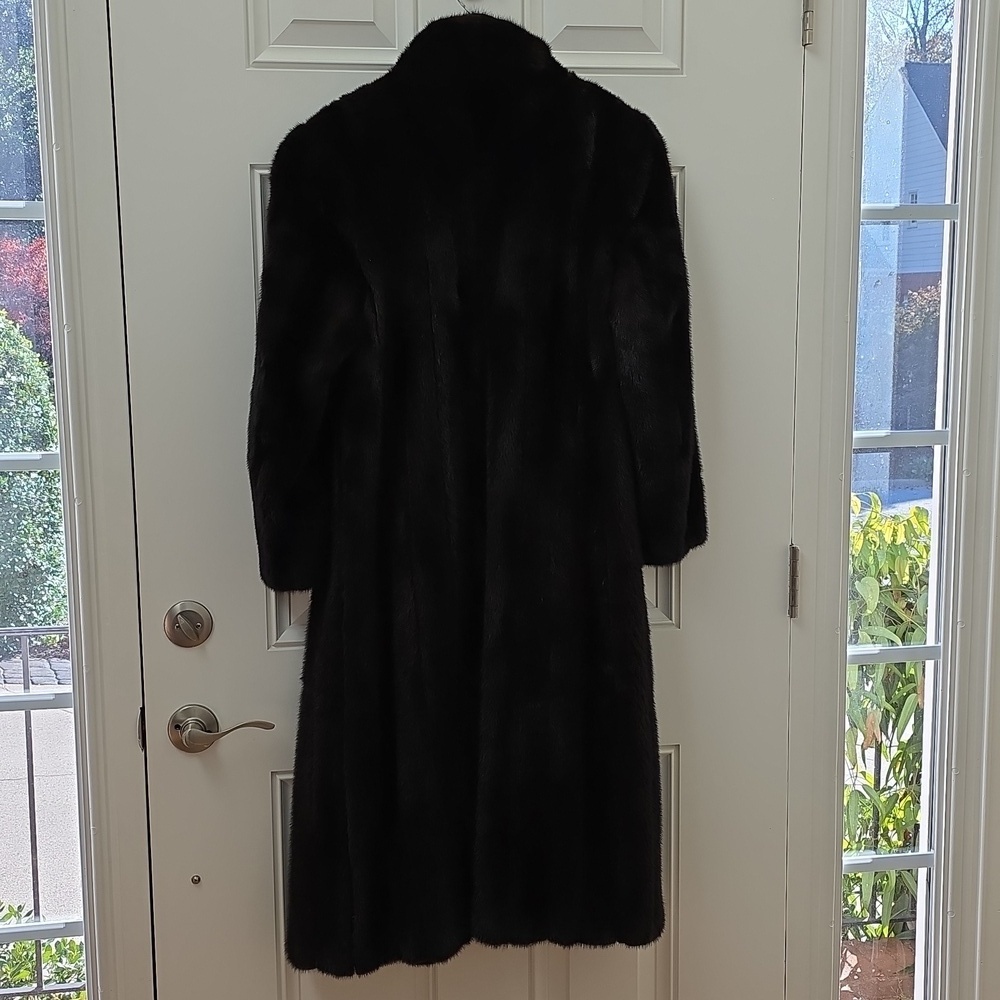 Antonovich Black/Dark Brown Full Length Mink Coat. Size Medium - Picture 10 of 14